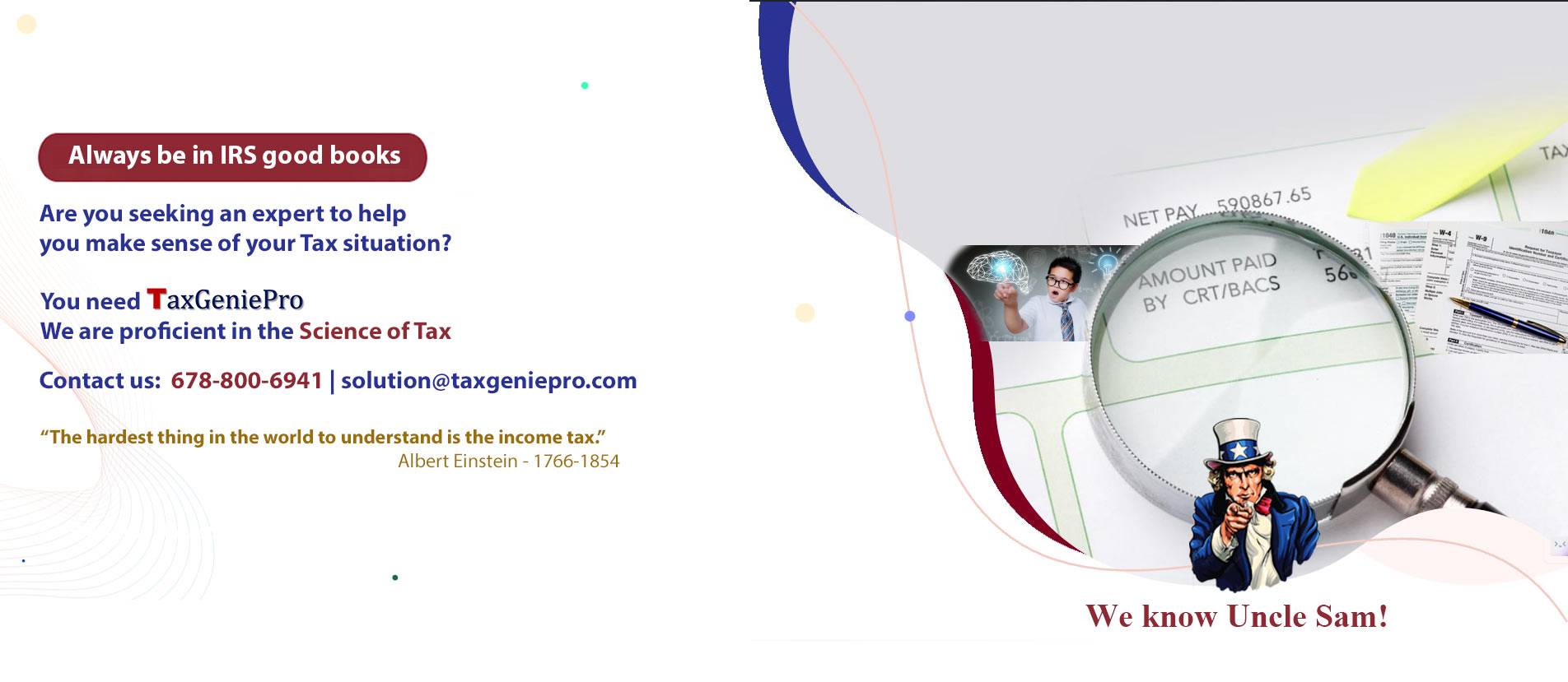 Are you seeking An Expert to Help you make sense of your Tax Situation?